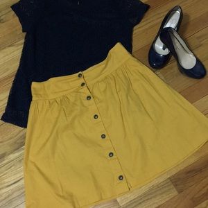 ModCloth Mustard Yellow Skirt with pockets!!!